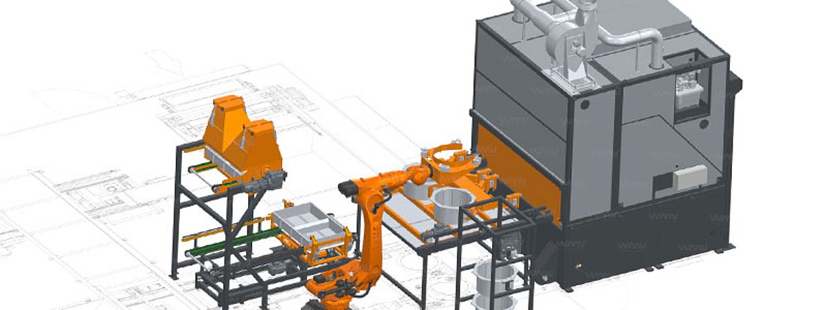 WMV Pulz Beschichtungsanlage Roboter Automatisierung Trommelwechselsystem