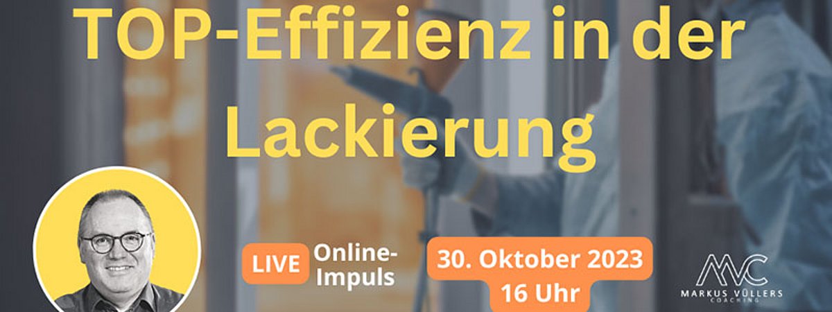 Online-Seminar Top-Effizienz in der Lackierung Markus Vüllers