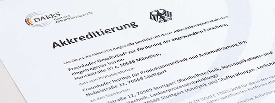 Laborakkreditierung Fraunhofer IPA Akkreditierungsurkunden