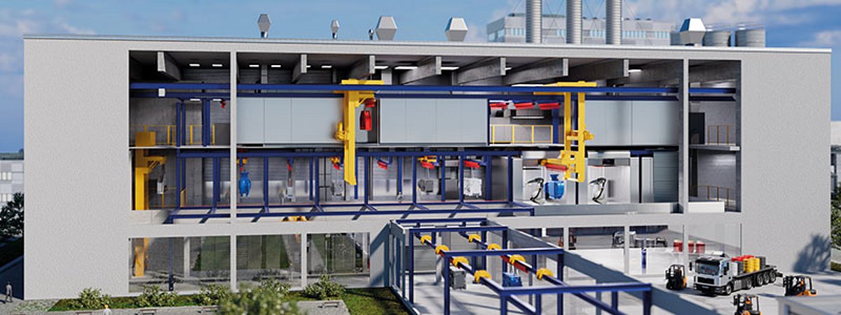 Vollert Paintexpo 2023 mehrgeschossige Lackieranlagen Großteile