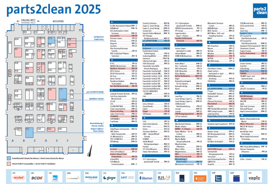 Hallenplan parts2clean 2025