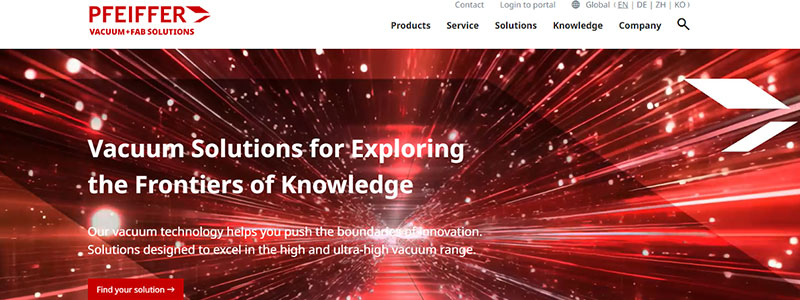 Pfeiffer Vacuum+Fab Solutions neue Webseite 