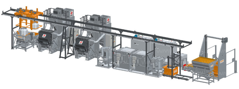 WMV-Reinigungsanlage Strahlen